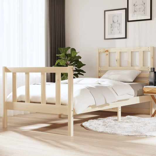 vidaXL Bed Frame 90x190 cm Single Solid Wood