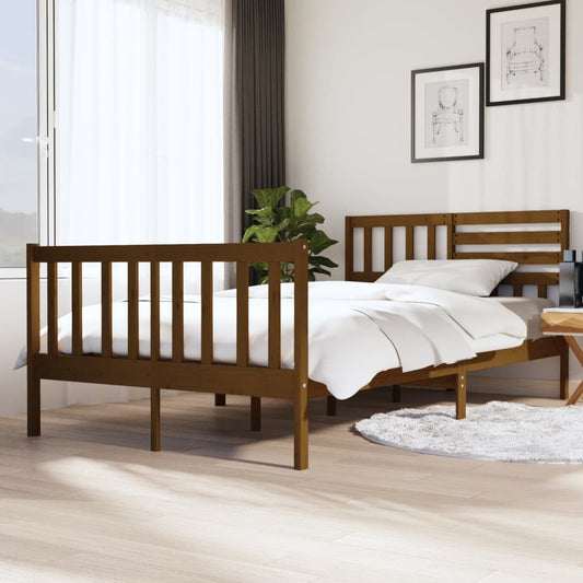 vidaXL Bed Frame Honey Brown Solid Wood 120x200 cm