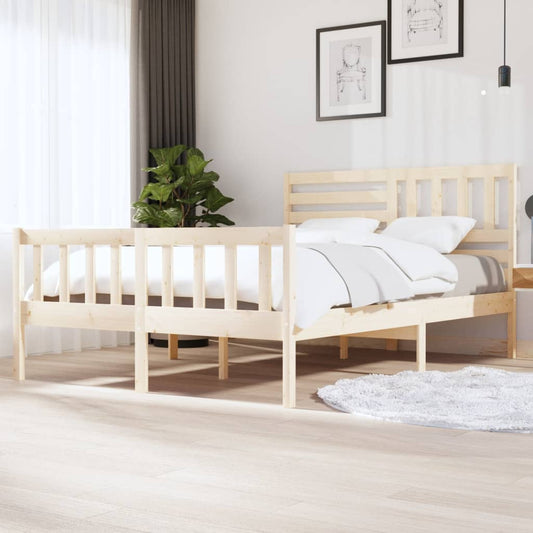 vidaXL Bed Frame Solid Wood 140x200 cm