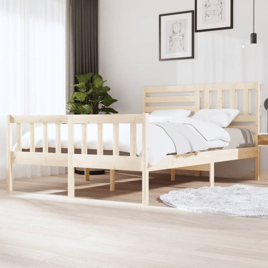 vidaXL Bed Frame 150x200 cm King Size Solid Wood