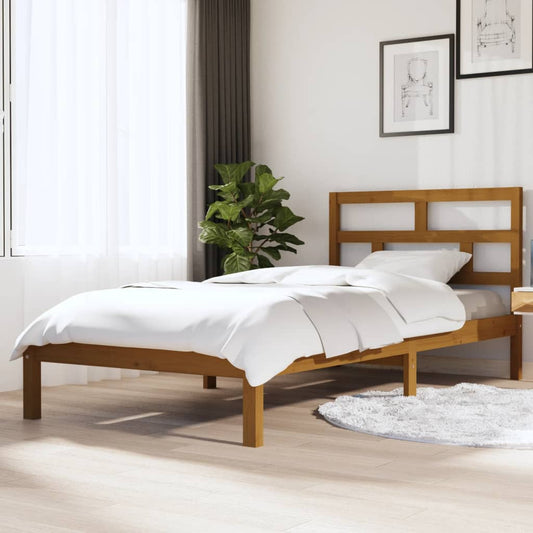 vidaXL Bed Frame Honey Brown Solid Wood Pine 100x200 cm