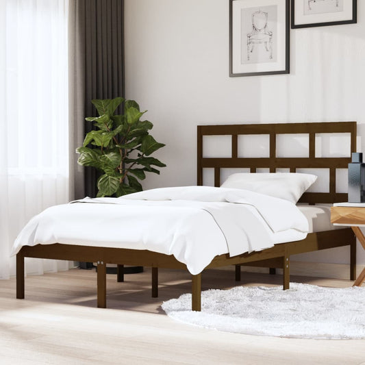vidaXL Bed Frame Honey Brown 150x200 cm King Size Solid Wood