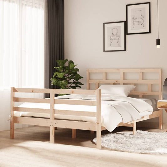 vidaXL Bed Frame 135x190 cm Double Solid Wood