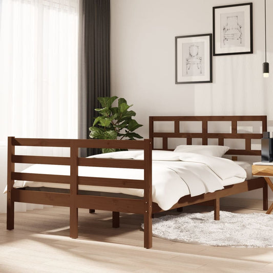 vidaXL Bed Frame Honey Brown Solid Wood Pine 120x200 cm