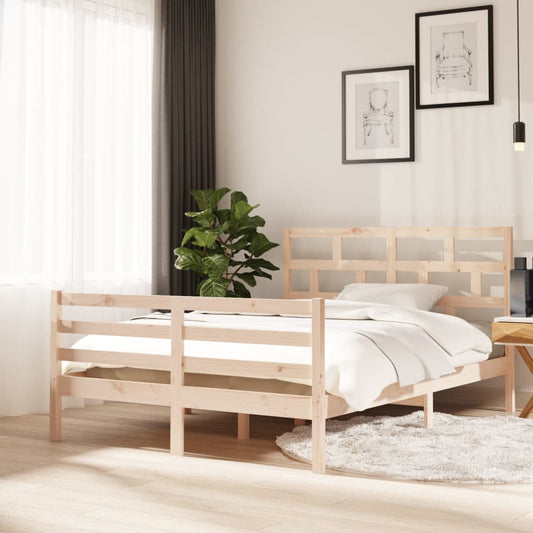 vidaXL Bed Frame Solid Wood Pine 140x200 cm