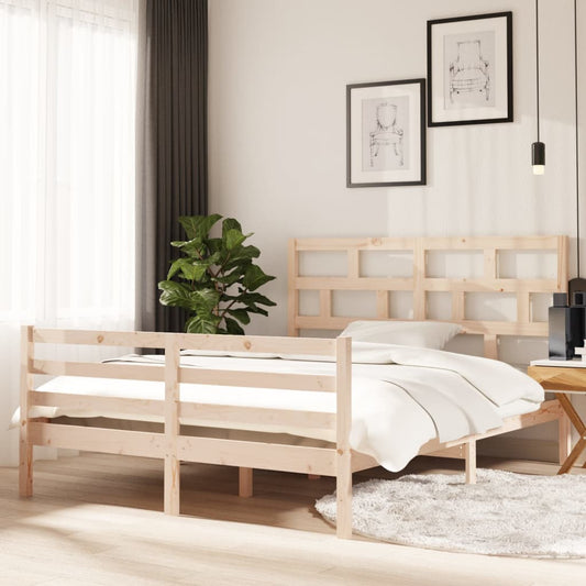 vidaXL Bed Frame 150x200 cm King Size Solid Wood