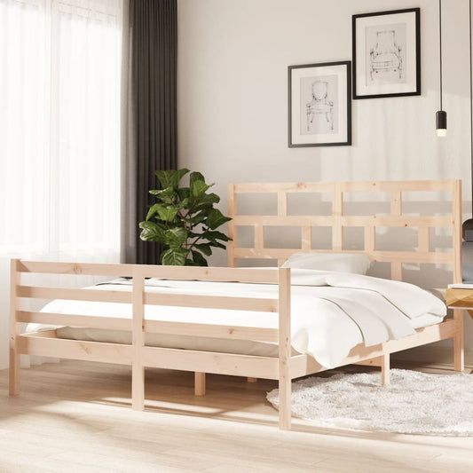 vidaXL Bed Frame Solid Wood Pine 160x200 cm