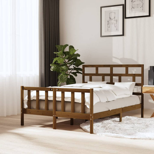 vidaXL Bed Frame Honey Brown Solid Wood Pine 120x200 cm
