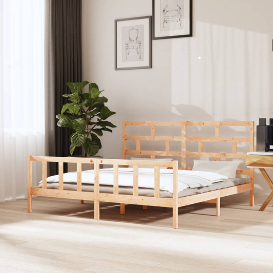 vidaXL Bed Frame Solid Wood Pine 180x200 cm Super King Size