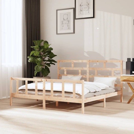 vidaXL Bed Frame Solid Wood Pine 200x200 cm