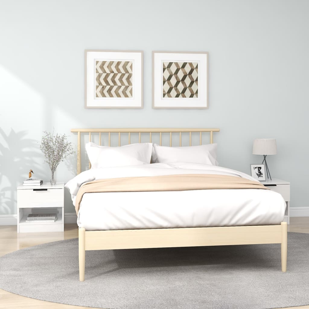 vidaXL Bedside Cabinets 2 pcs High Gloss White Engineered Wood