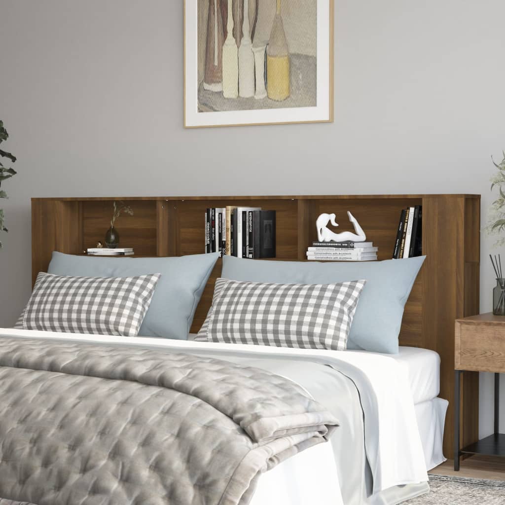 vidaXL Headboard Cabinet Brown Oak 220x18.5x104.5 cm