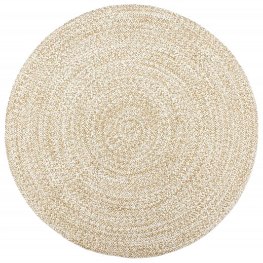 vidaXL Handmade Rug Jute White and Brown 240 cm