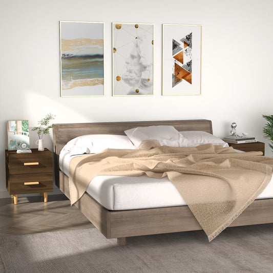 vidaXL Bed Cabinets 2 pcs Brown Oak 40x35x47.5 cm