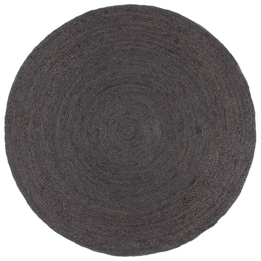 vidaXL Handmade Rug Jute Round 180 cm Dark Grey