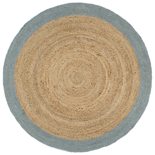 vidaXL Handmade Rug Jute with Olive Green Border 210 cm