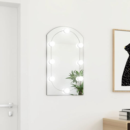 vidaXL Mirror with LED Lights 70x40 cm Glass Arch