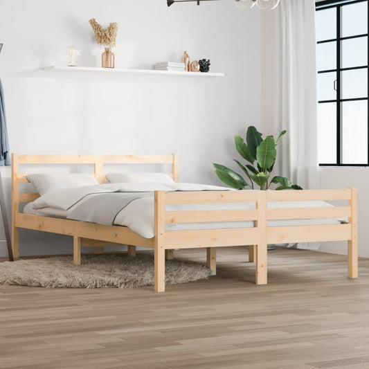vidaXL Bed Frame Solid Wood 135x190 cm Double