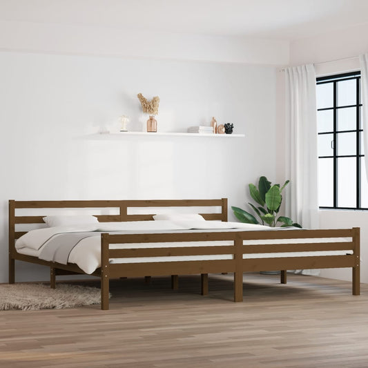 vidaXL Bed Frame Honey Brown Solid Wood 180x200 cm Super King Size