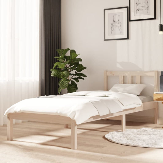 vidaXL Bed Frame Solid Wood 75x190 cm Small Single