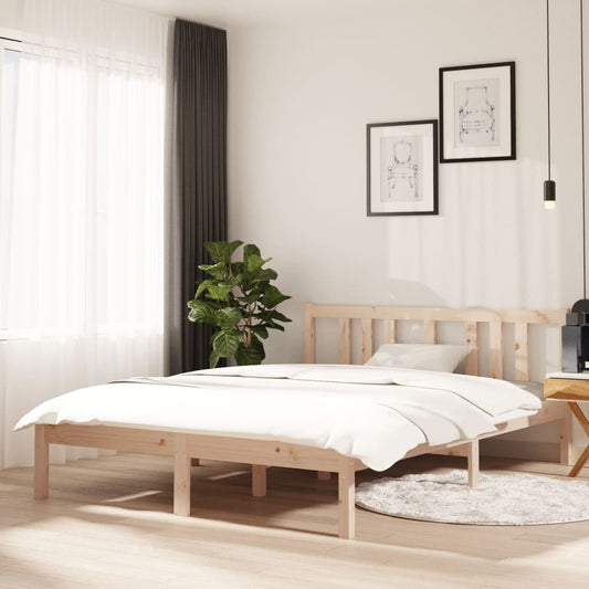 vidaXL Bed Frame Solid Wood 135x190 cm Double