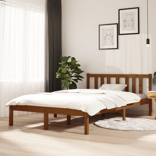 vidaXL Bed Frame Honey Brown Solid Wood 120x200 cm