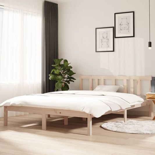 vidaXL Bed Frame Solid Wood 140x200 cm