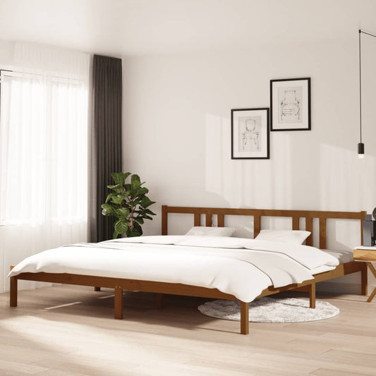 vidaXL Bed Frame Honey Brown Solid Wood 200x200 cm