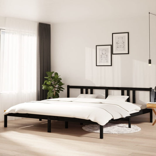 vidaXL Bed Frame Black Solid Wood 200x200 cm
