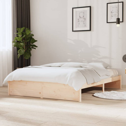 vidaXL Bed Frame Solid Wood 135x190 cm Double