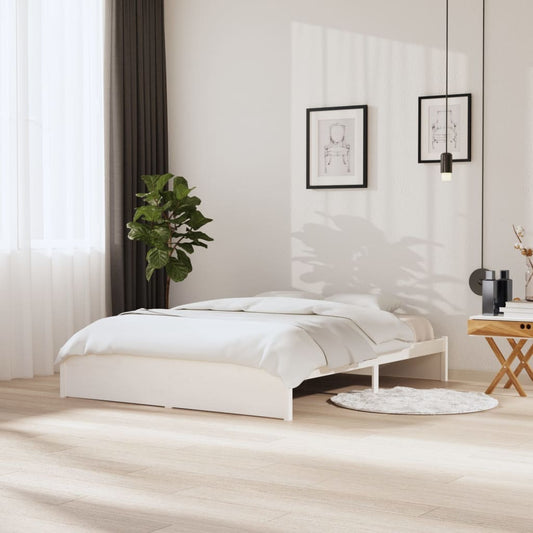 vidaXL Bed Frame White Solid Wood 160x200 cm