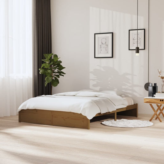 vidaXL Bed Frame Honey Brown Solid Wood 160x200 cm