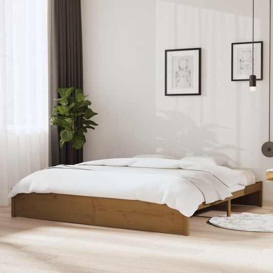 vidaXL Bed Frame Honey Brown Solid Wood 200x200 cm