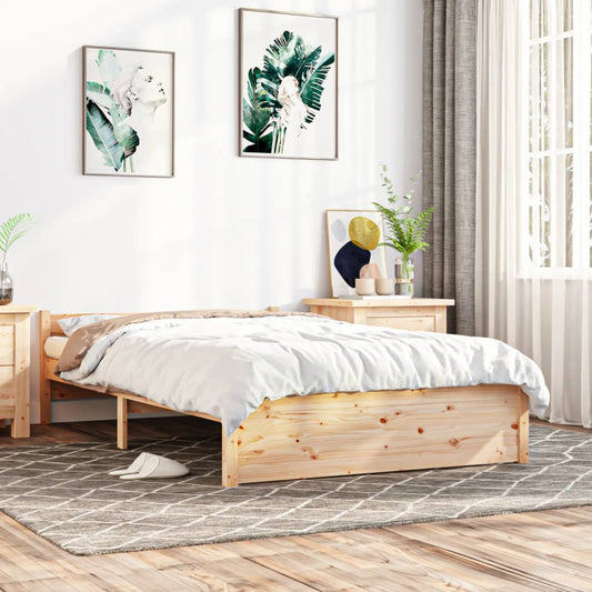 vidaXL Bed Frame Solid Wood 135x190 cm Double