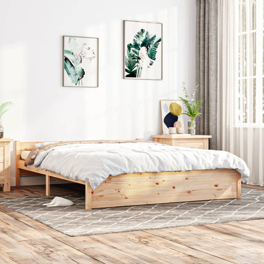 vidaXL Bed Frame Solid Wood 150x200 cm King Size