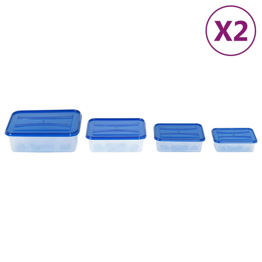 vidaXL Food Storage Containers with Lids 8 pcs PP