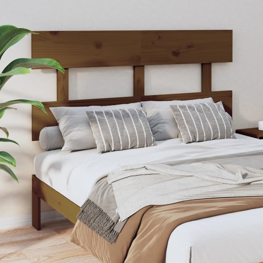 vidaXL Bed Headboard Honey Brown 138x3x81 cm Solid Wood Pine