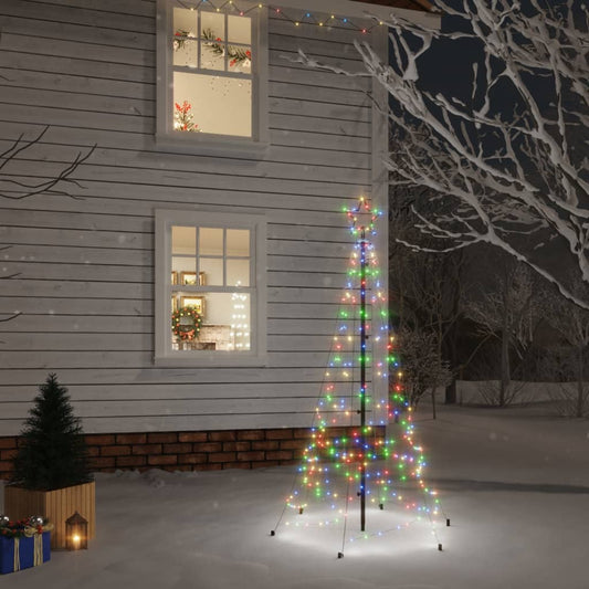 vidaXL Christmas Tree with Spike Colourful 200 LEDs 180 cm