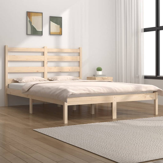 vidaXL Bed Frame Solid Wood Pine 140x190 cm