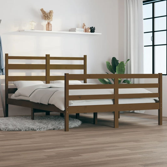 vidaXL Bed Frame Solid Wood Pine 120x200 cm Honey Brown