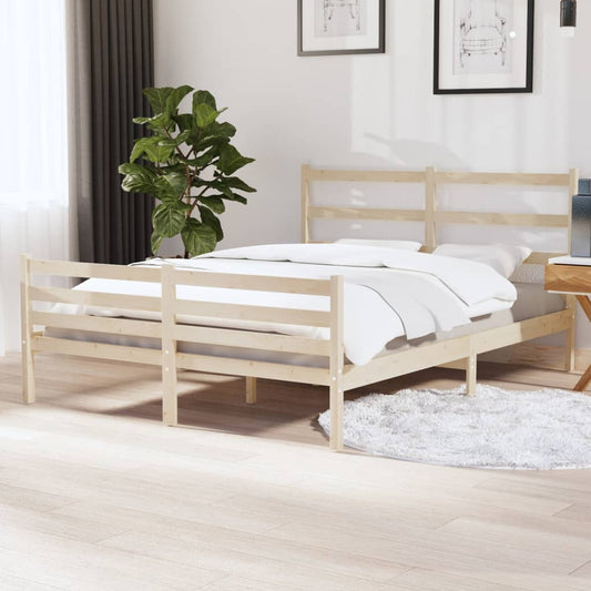 vidaXL Bed Frame Solid Wood Pine 150x200 cm King Size