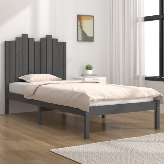 vidaXL Bed Frame Grey Solid Wood Pine 100x200 cm