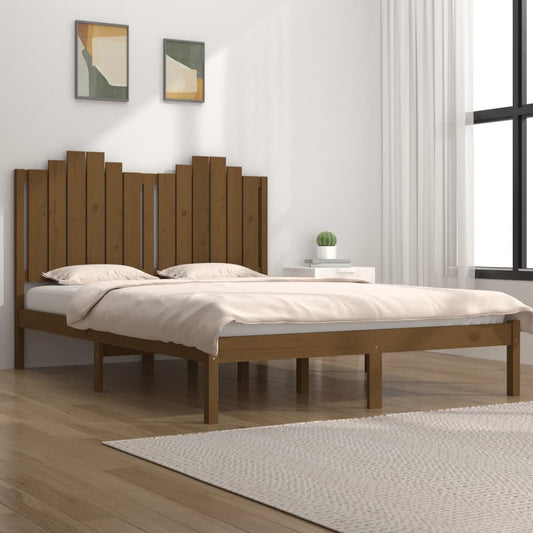 vidaXL Bed Frame Honey Brown Solid Wood Pine 200x200 cm