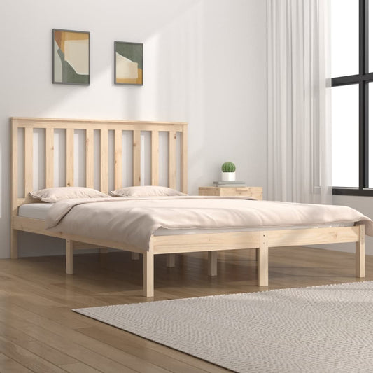 vidaXL Bed Frame Solid Wood Pine 120x190 cm Small Double