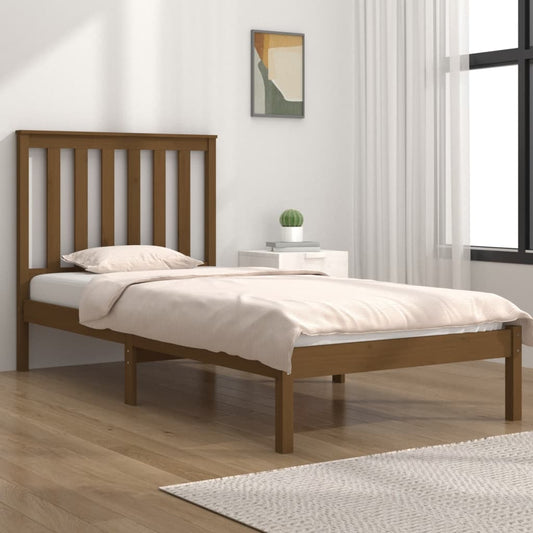 vidaXL Bed Frame Honey Brown Solid Wood Pine 100x200 cm