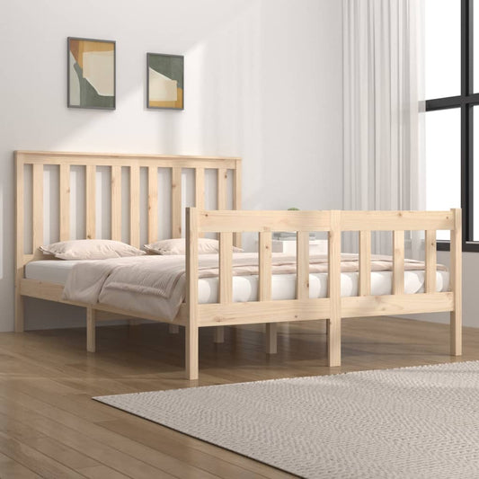 vidaXL Bed Frame Solid Wood Pine 140x190 cm