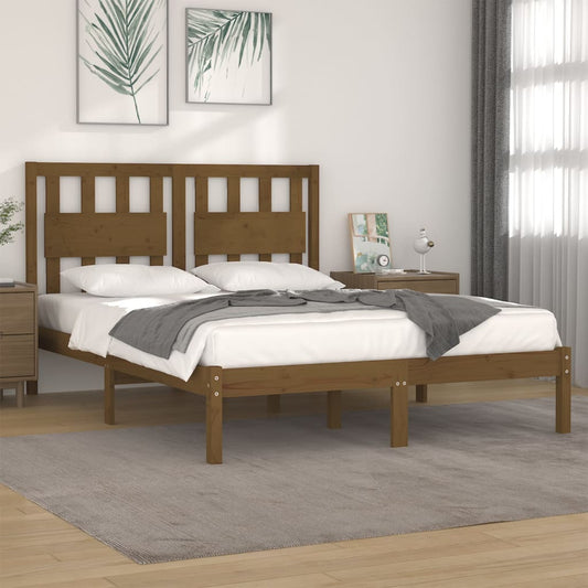 vidaXL Bed Frame Honey Brown Solid Wood Pine 120x200 cm