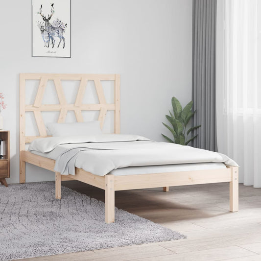 vidaXL Bed Frame Solid Wood Pine 90x190 cm Single