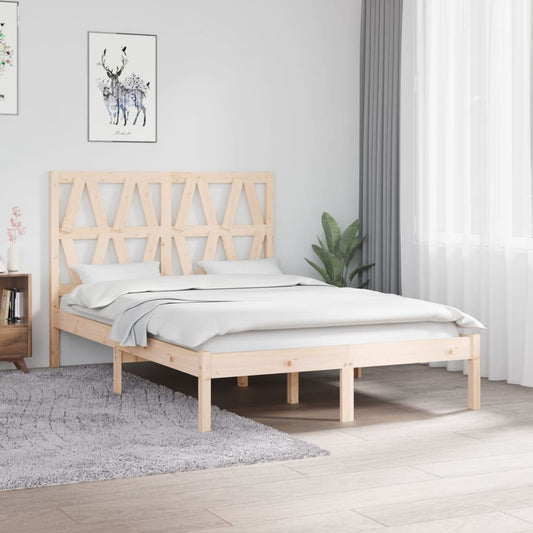 vidaXL Bed Frame Solid Wood Pine 120x190 cm Small Double