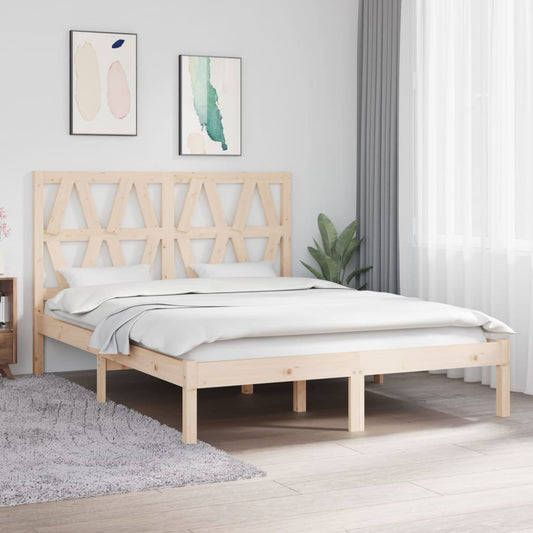 vidaXL Bed Frame Solid Wood Pine 140x190 cm